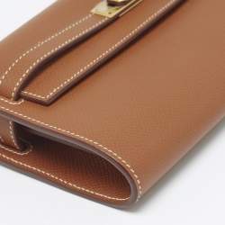 Hermes Gold Epsom Leather Kelly To Go Wallet
