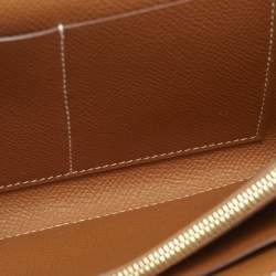 Hermes Gold Epsom Leather Kelly To Go Wallet
