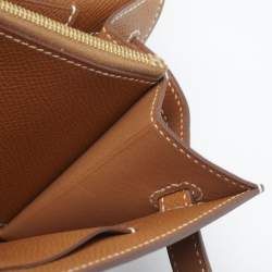 Hermes Gold Epsom Leather Kelly To Go Wallet