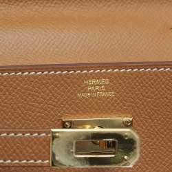 Hermes Gold Epsom Leather Kelly To Go Wallet