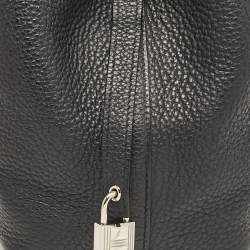 Hermes Noir Taurillon Clemence Leather Picotin Lock 18 Bag