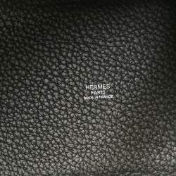 Hermes Noir Taurillon Clemence Leather Picotin Lock 18 Bag