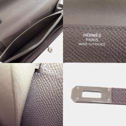 Hermes Gray Epsom Leather Kelly To Go Long Wallet