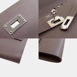 Hermes Gray Epsom Leather Kelly To Go Long Wallet