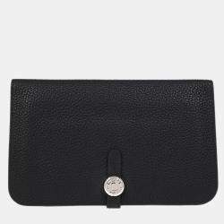 Hermes Black Togo Dogon GM Wallet