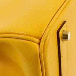 Hermes Yellow Courchevel Birkin 40 Handbag