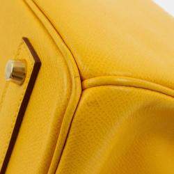 Hermes Yellow Courchevel Birkin 40 Handbag