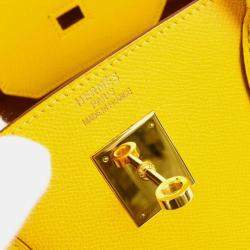 Hermes Yellow Courchevel Birkin 40 Handbag