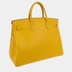 Hermes Yellow Courchevel Birkin 40 Handbag