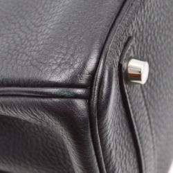 Pre Owned Hermes Black Taurillon Clemence Birkin 30 Handbag
