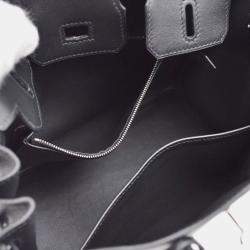 Hermes Black Swift Palladium Finish Birkin 25 Handbag