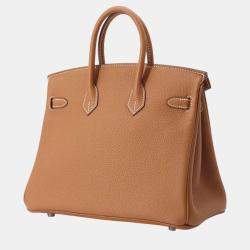 Hermes Gold Togo Leather Birkin 25 Bag