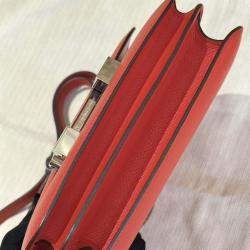 Hermes New Red Pink Enamel Buckle Constance 19 bag