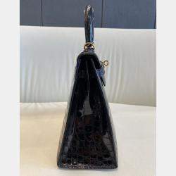 Hermes Black Crocodile Leather Kelly 25 bag