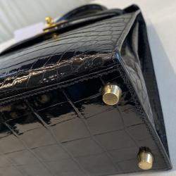 Hermes Black Crocodile Leather Kelly 25 bag