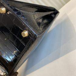 Hermes Black Crocodile Leather Kelly 25 bag