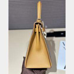 Hermes Sesame Canvas Kelly 28 bag
