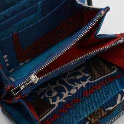Pre Owned Hermes Bleu Zellige Epsom Leather Silk'In Compact Wallet