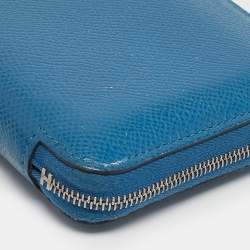 Pre Owned Hermes Bleu Zellige Epsom Leather Silk'In Compact Wallet