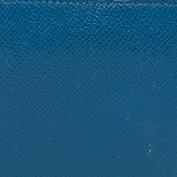 Pre Owned Hermes Bleu Zellige Epsom Leather Silk'In Compact Wallet