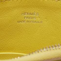 Pre Owned Hermes Lime Tigre Royal Bandana Swift Leather Carre Pocket Pouch