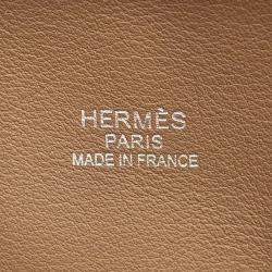 Hermes Marron Dobris Mouton Barenia Leather Kelly Teddy 35 Top Handle Bag