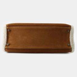 Hermes Marron Dobris Mouton Barenia Leather Kelly Teddy 35 Top Handle Bag