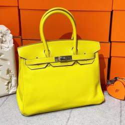 Pre Owned Hermes Candy Yellow Swift Leather Birkin 30 Bag