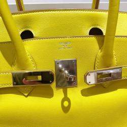 Pre Owned Hermes Candy Yellow Swift Leather Birkin 30 Bag