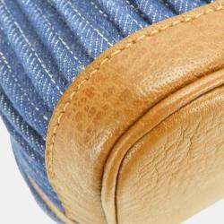 Hermes Tote Bag Garden 36 Denim Leather Pal Blue Indigo Indian Brown