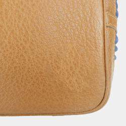 Hermes Tote Bag Garden 36 Denim Leather Pal Blue Indigo Indian Brown