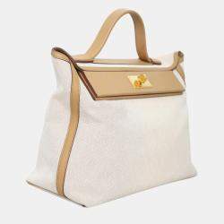 Hermes Sesame Canvas, Swift Leather 24/24 35 Bag