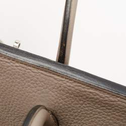 Hermes Gris Tourterelle Taurillon Clemence Leather Palladium Finish Birkin 35 Bag