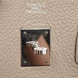 Hermes Gris Tourterelle Taurillon Clemence Leather Palladium Finish Birkin 35 Bag