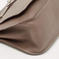 Pre Owned Hermes Etoupe Taurillon Clemence Leather Palladium Finish Jypsiere 28 Bag