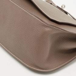 Pre Owned Hermes Etoupe Taurillon Clemence Leather Palladium Finish Jypsiere 28 Bag