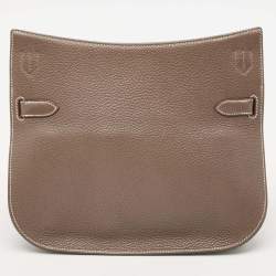 Pre Owned Hermes Etoupe Taurillon Clemence Leather Palladium Finish Jypsiere 28 Bag