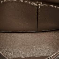 Pre Owned Hermes Etoupe Taurillon Clemence Leather Palladium Finish Jypsiere 28 Bag