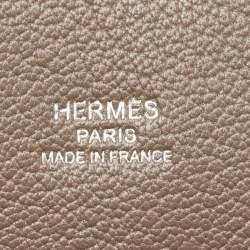 Pre Owned Hermes Etoupe Taurillon Clemence Leather Palladium Finish Jypsiere 28 Bag