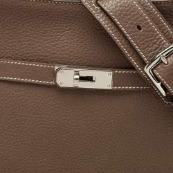 Pre Owned Hermes Etoupe Taurillon Clemence Leather Palladium Finish Jypsiere 28 Bag