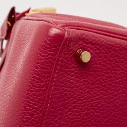 Hermes Rose Extreme Togo Leather Gold Finish Kelly Retourne 28 Bag
