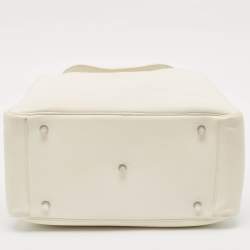 Hermes Blanc Taurillon Clemence Leather Palladium Finish Lindy 34 Bag
