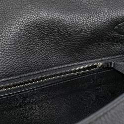 Hermes Black Togo Leather Palladium Finish Kelly Retourne 40 Bag