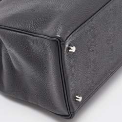 Hermes Black Togo Leather Palladium Finish Kelly Retourne 40 Bag