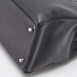 Hermes Black Togo Leather Palladium Finish Kelly Retourne 40 Bag