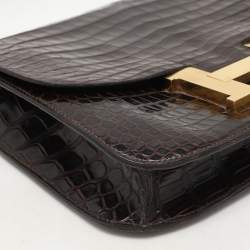 Hermes Brown Crocodile Vintage Constance 23 Bag