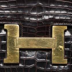 Hermes Brown Crocodile Vintage Constance 23 Bag