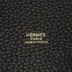 Pre Owned Hermes Noir Taurillon Clemence Leather Picotin Lock 22 Bag