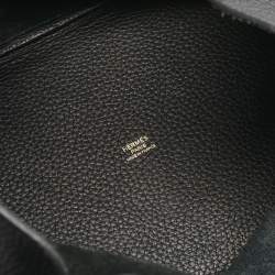 Pre Owned Hermes Noir Taurillon Clemence Leather Picotin Lock 22 Bag