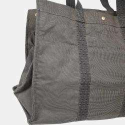 Pre Owned Hermes Gray Canvas Herline Tote Bag
